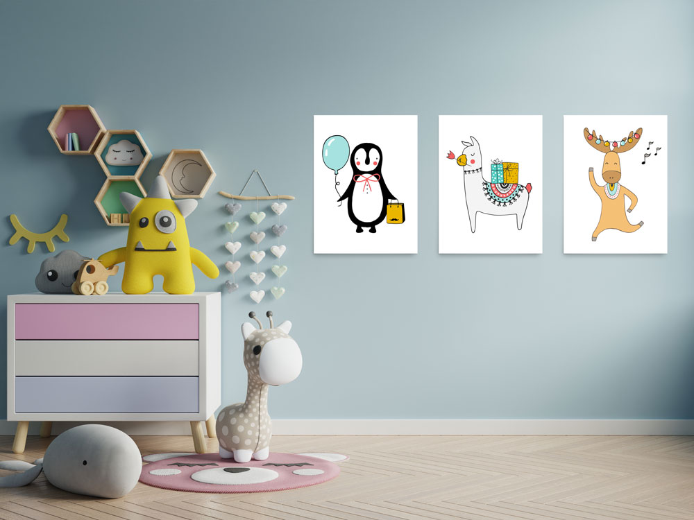 Party-kids-mockup-wall-children-s-room-wall-dark-blue-colors-background Party kids mockup wall children s room wall dark blue colors background