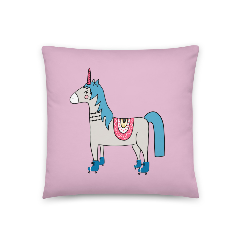 all-over-print-pillow-18x18-unicorn-pink-rollerblades all-over-print-pillow-18x18-unicorn-pink-rollerblades
