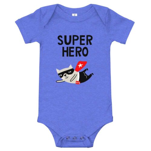 baby-short-sleeve-one-piece-heather-columbia-blue-front-superhero