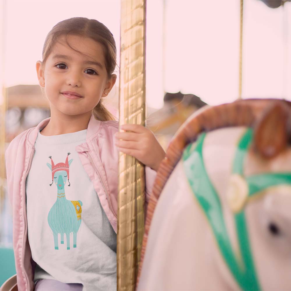 mockup-of-a-little-girl-riding-a-carousel-horse-wearing-a-tshirt-and-a-pink-jacket-22527 mockup of a little girl riding a carousel horse wearing a tshirt and a pink jacket 22527