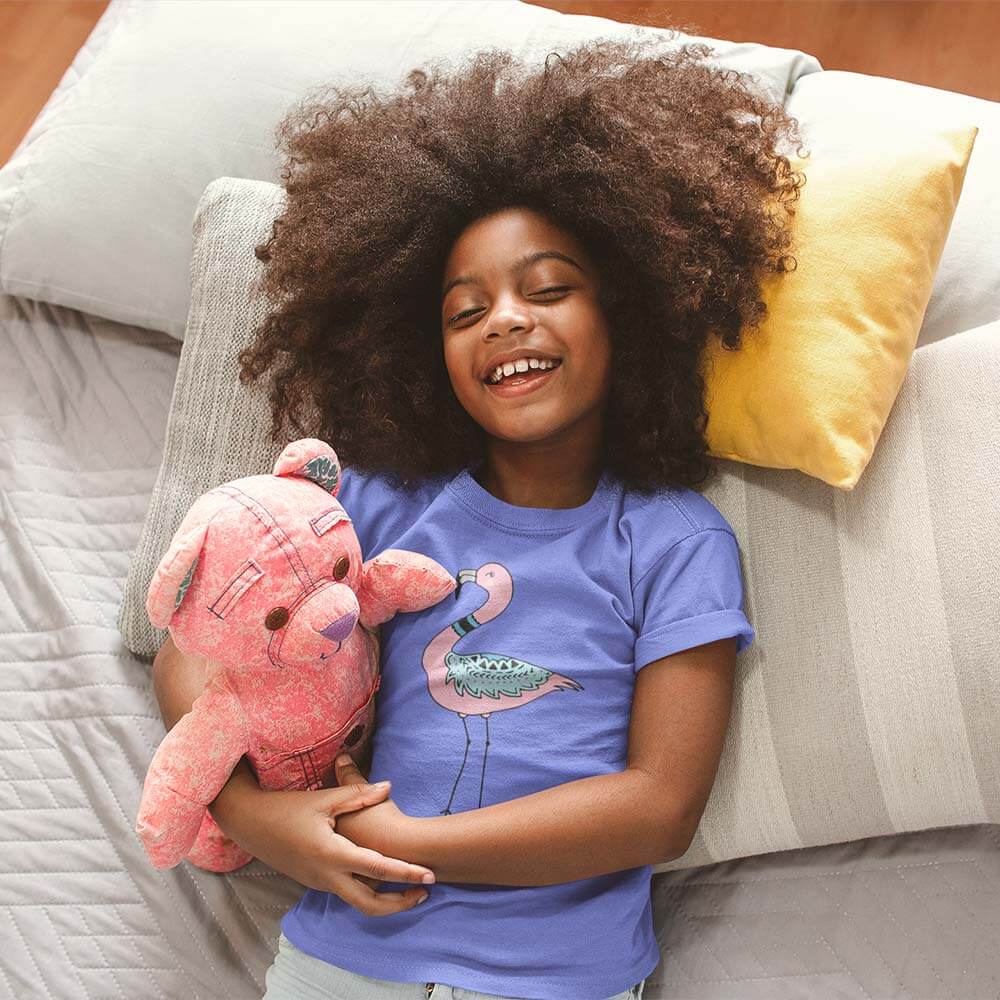 t-shirt-mockup-of-a-smiling-black-girl-with-curly-hair-on-bed-a21319 t shirt mockup of a smiling black girl with curly hair on bed a21319