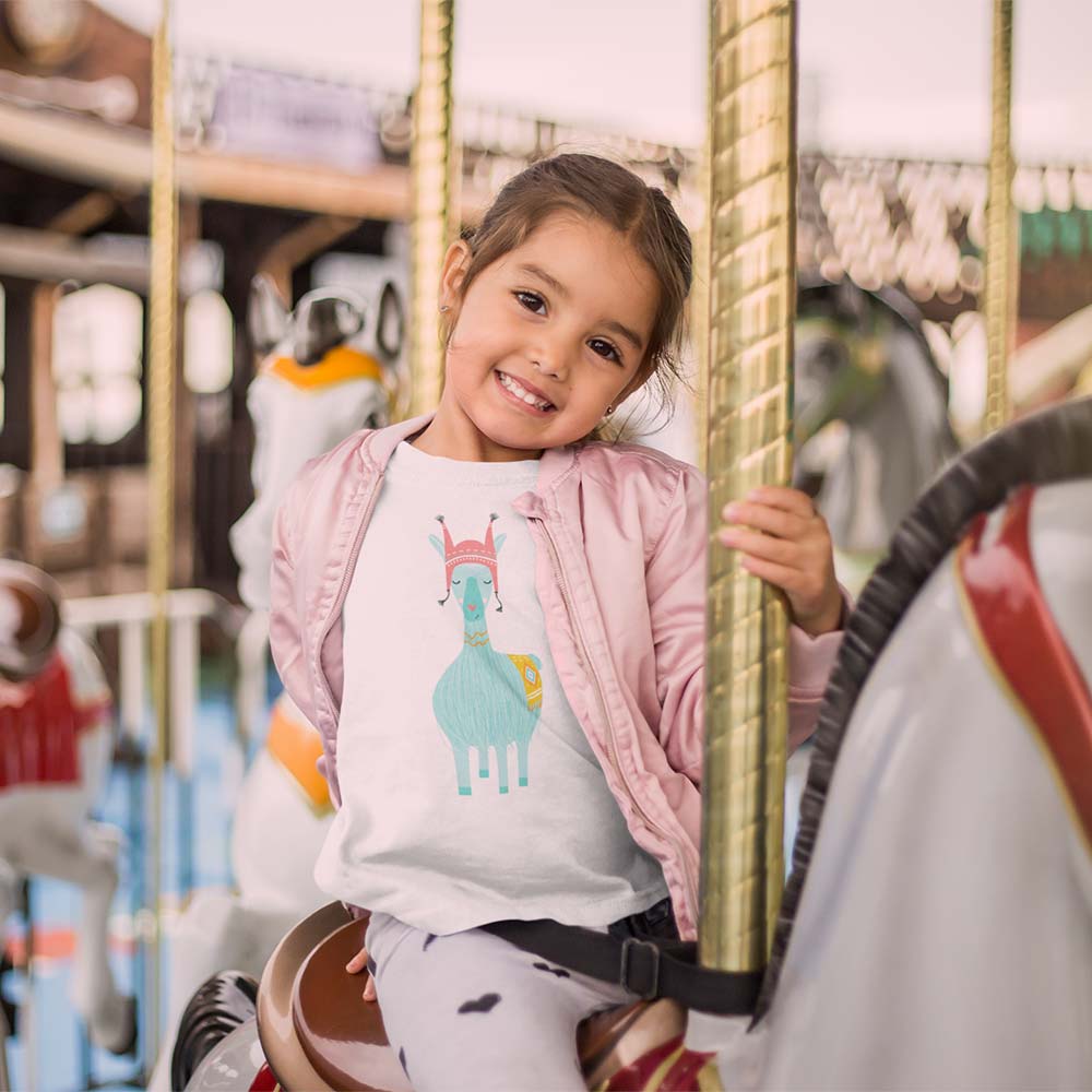 t-shirt-mockup-of-a-smiling-little-girl-on-a-carousel-horse-225282 t shirt mockup of a smiling little girl on a carousel horse 225282